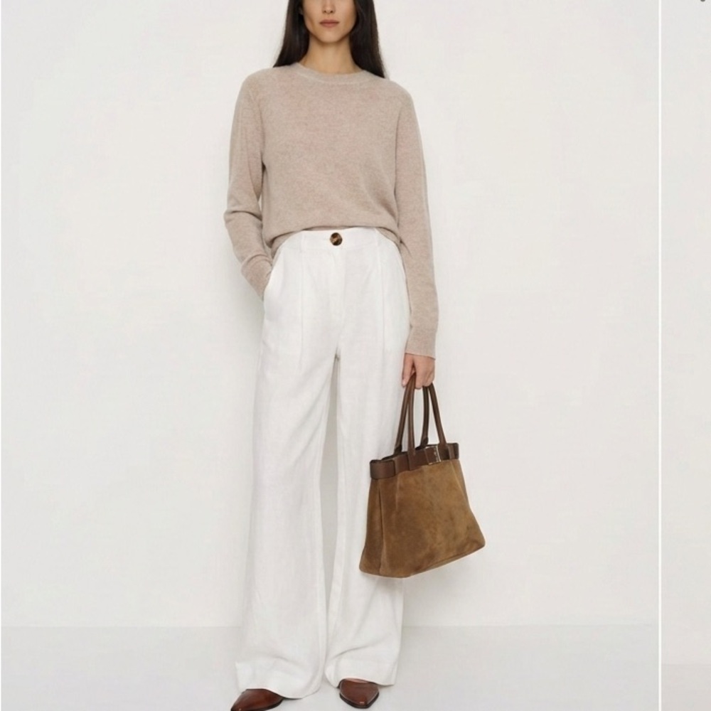 Kookai Cream Wide-Leg Pants